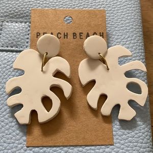 Clay Monstera Earrings